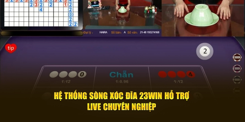Hệ thống sòng xóc đĩa 23win hỗ trợ live chuyên nghiệp